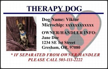 THERAPY DOG CARD HORIZONTAL