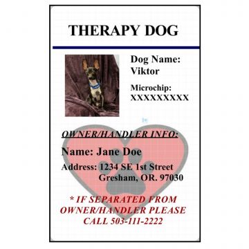 THERAPY DOG ID CARD - VERTICAL